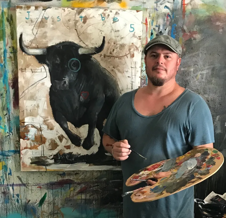 Abraham Mojica in his San Antonio studio